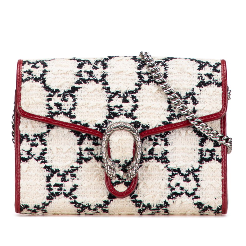 Gucci Mini GG Tweed Dionysus Wallet on Chain