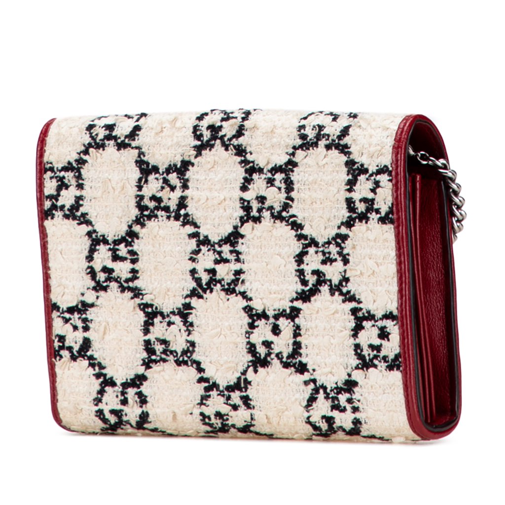 Gucci Mini GG Tweed Dionysus Wallet on Chain - Back view