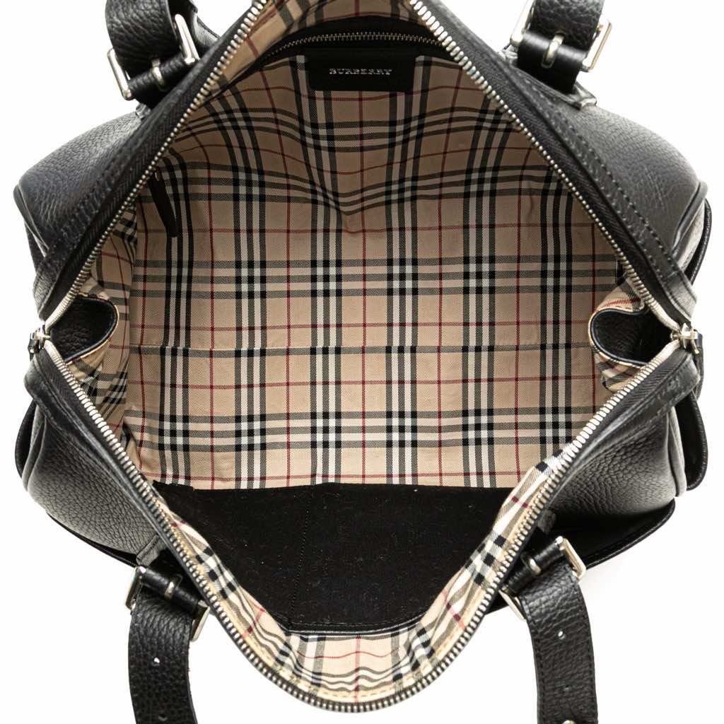 Burberry Leather Boston Bag - 4