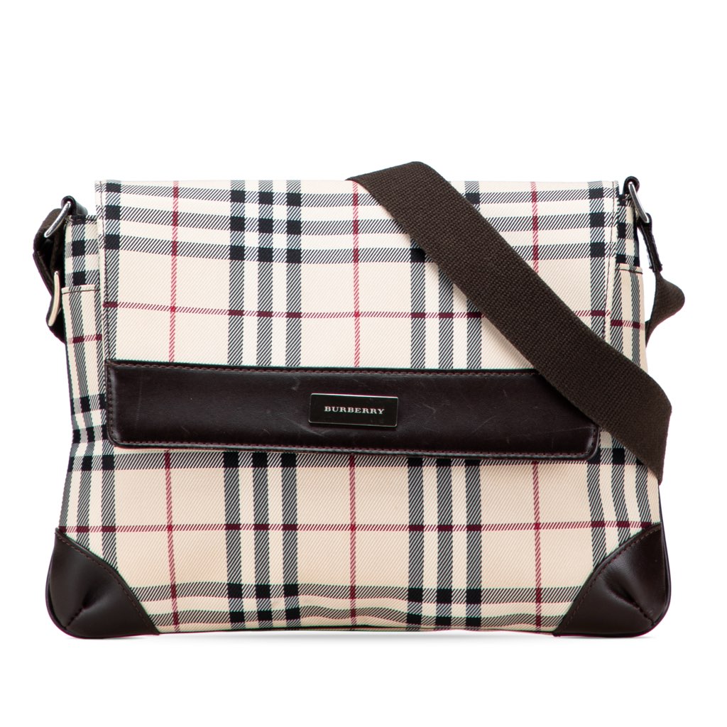 Burberry House Check Canvas Flap Crossbody