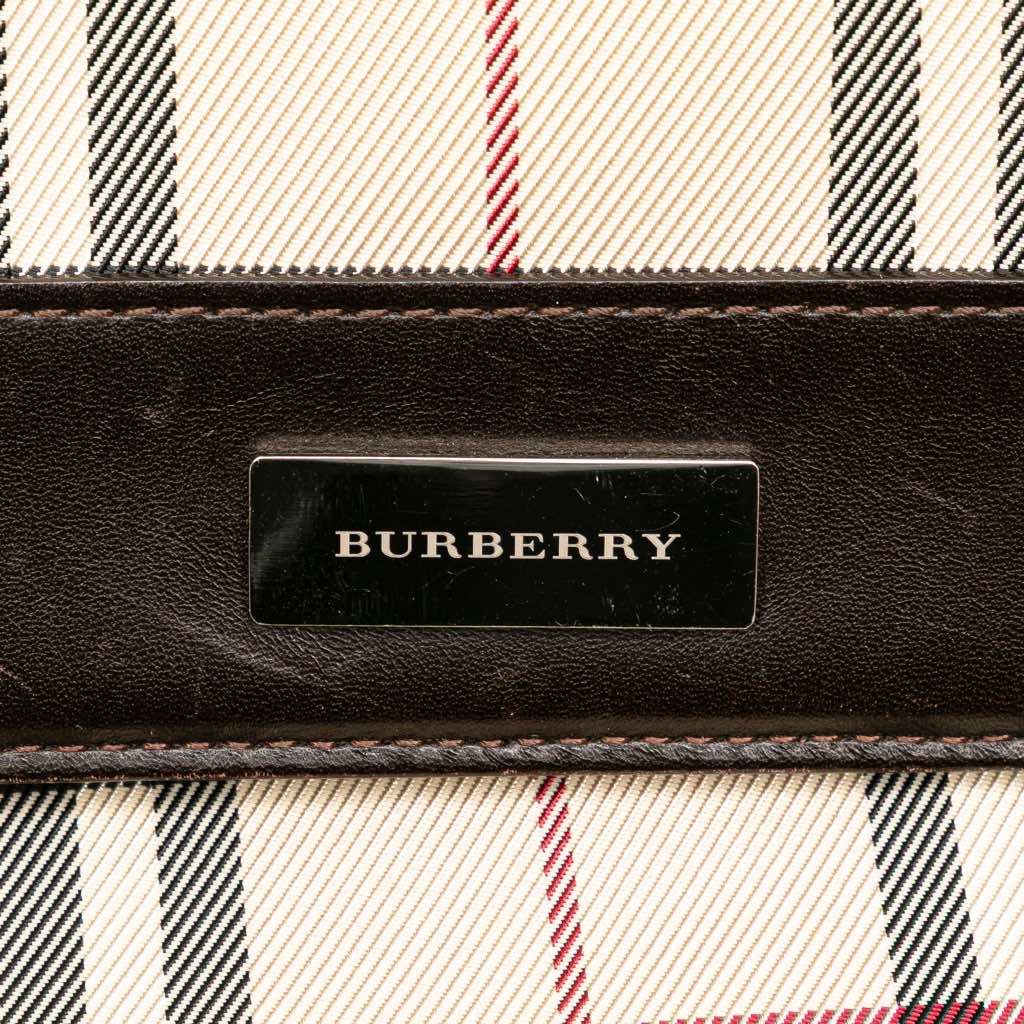 Burberry House Check Canvas Flap Crossbody - Side view