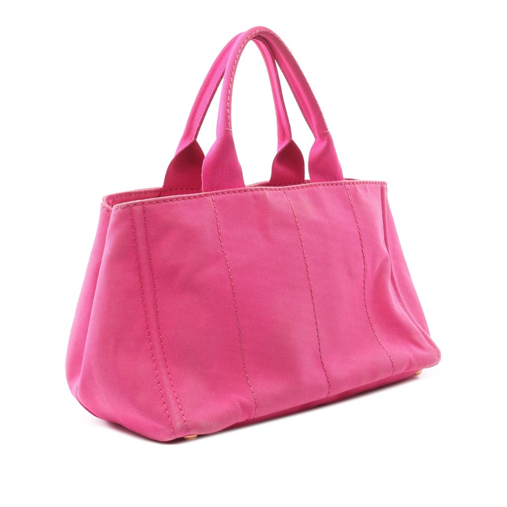 Prada Canvas Canapa Logo Satchel - Back view