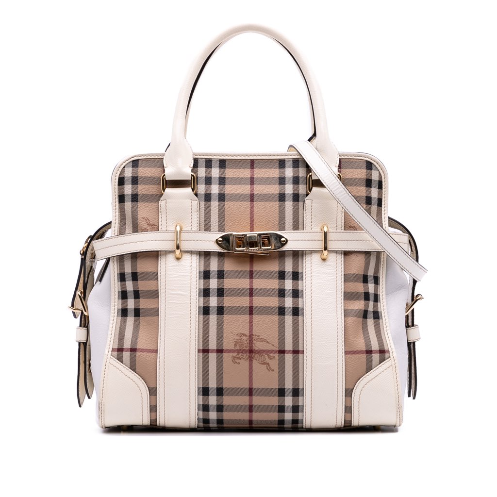 Burberry Haymarket Check Coated Canvas Minford Portrait Satchel
