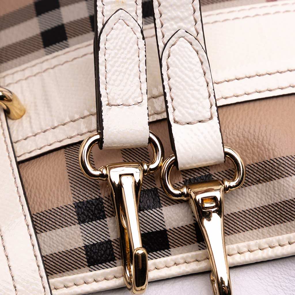 Burberry Haymarket Check Coated Canvas Minford Portrait Satchel - Image 14