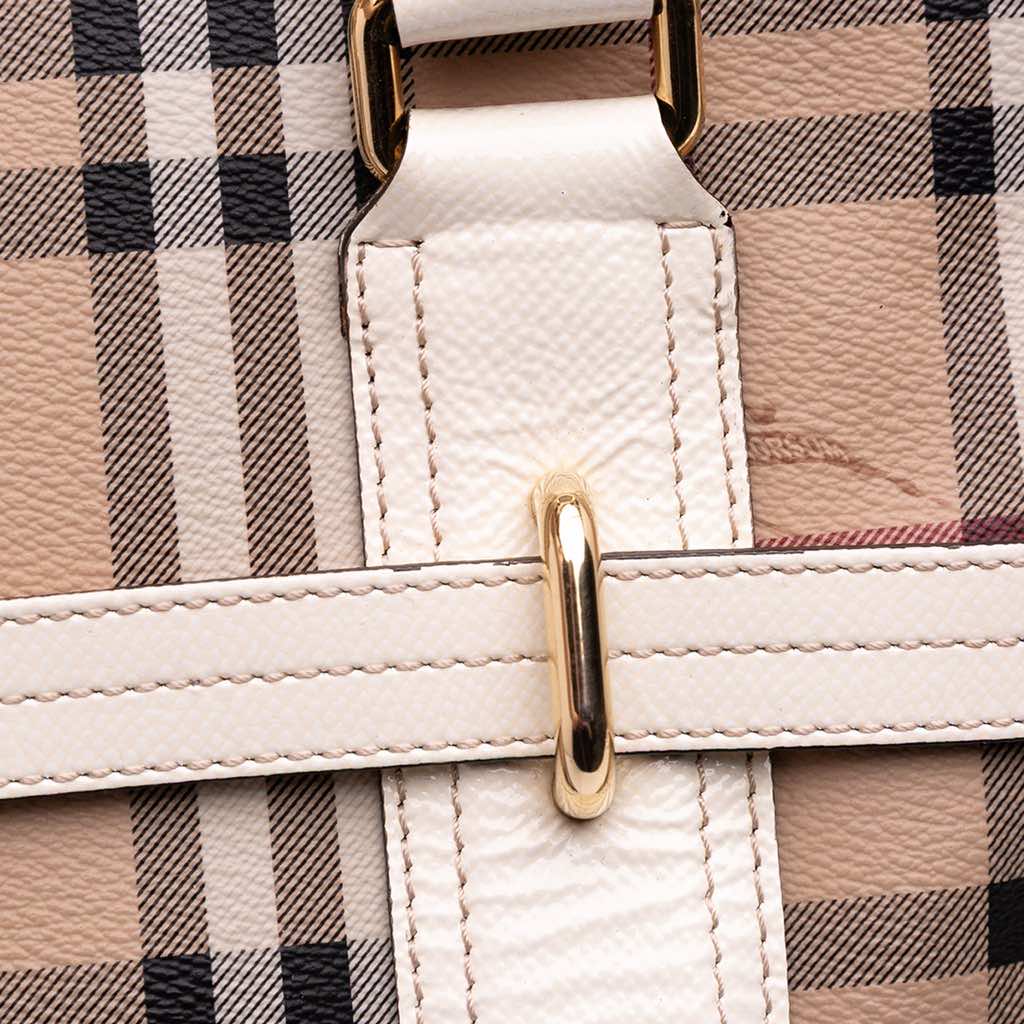 Burberry Haymarket Check Coated Canvas Minford Portrait Satchel - Image 12