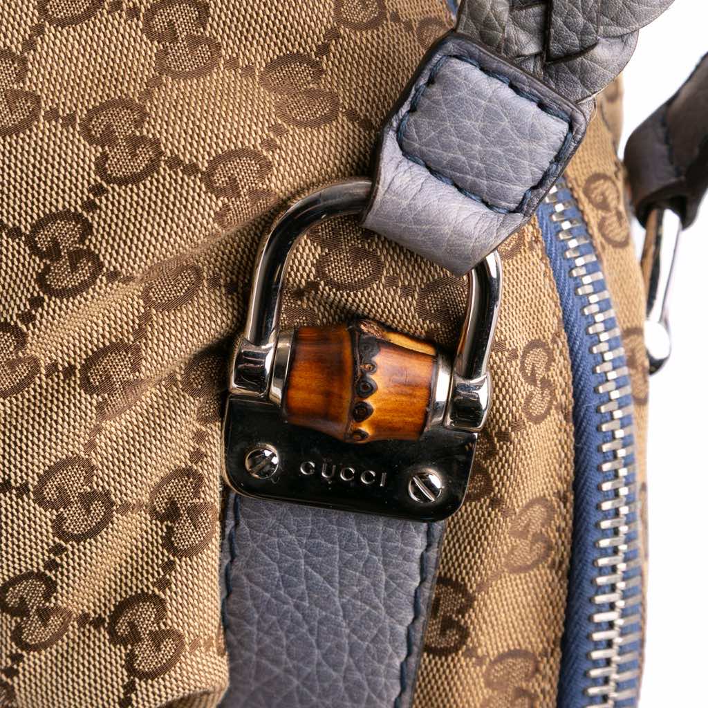 Gucci Large GG Canvas Bamboo Bar Tote - Image 11