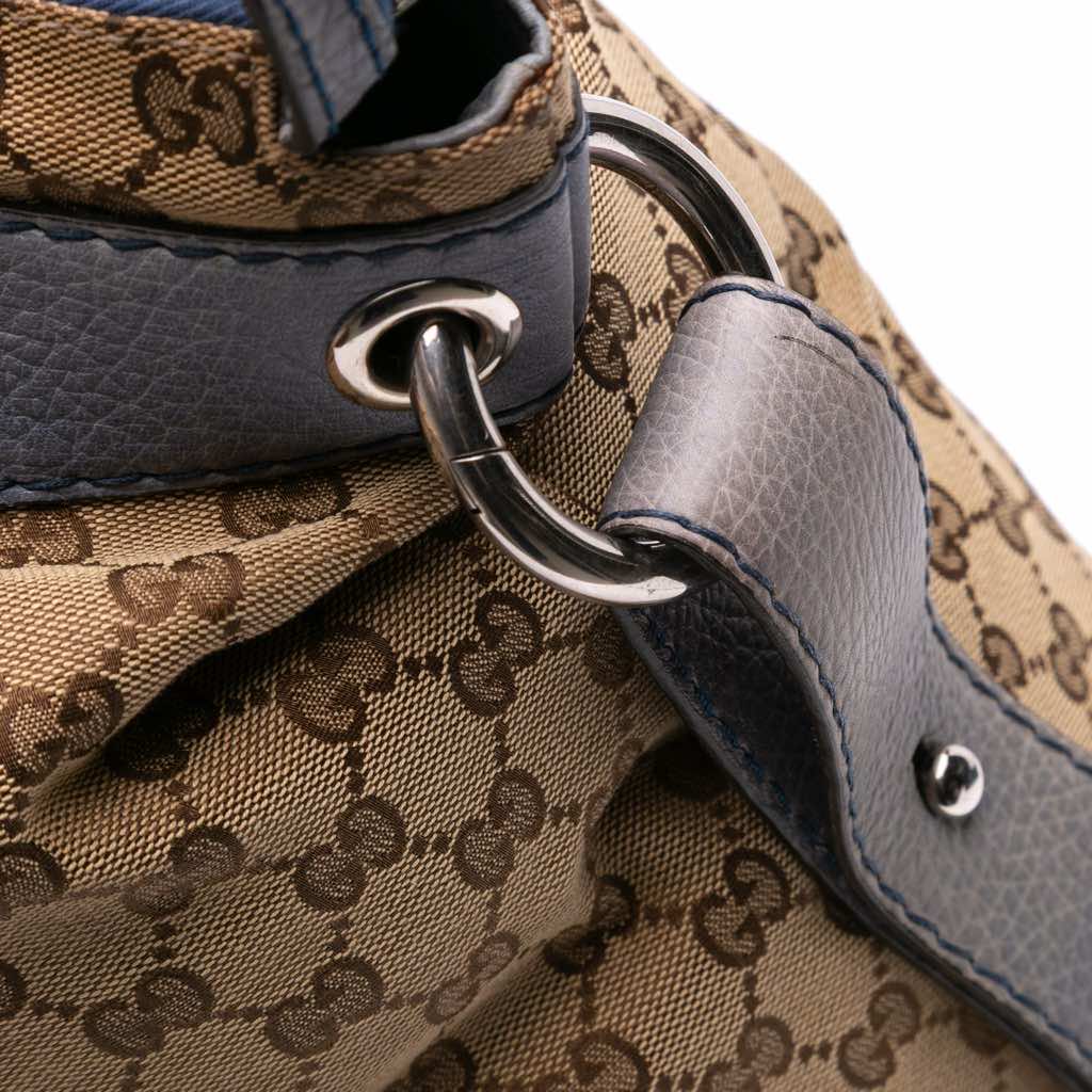 Gucci Large GG Canvas Bamboo Bar Tote - Image 12