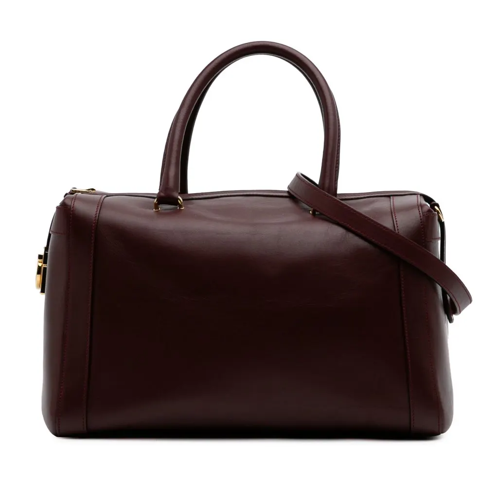 Salvatore Ferragamo Leather Marilyn Satchel Red Leather Good - Front View