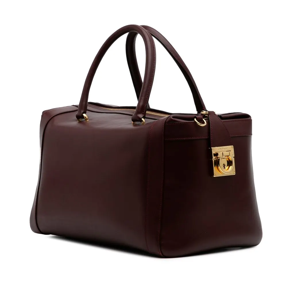 Salvatore Ferragamo Leather Marilyn Satchel Red Leather Good - Back View