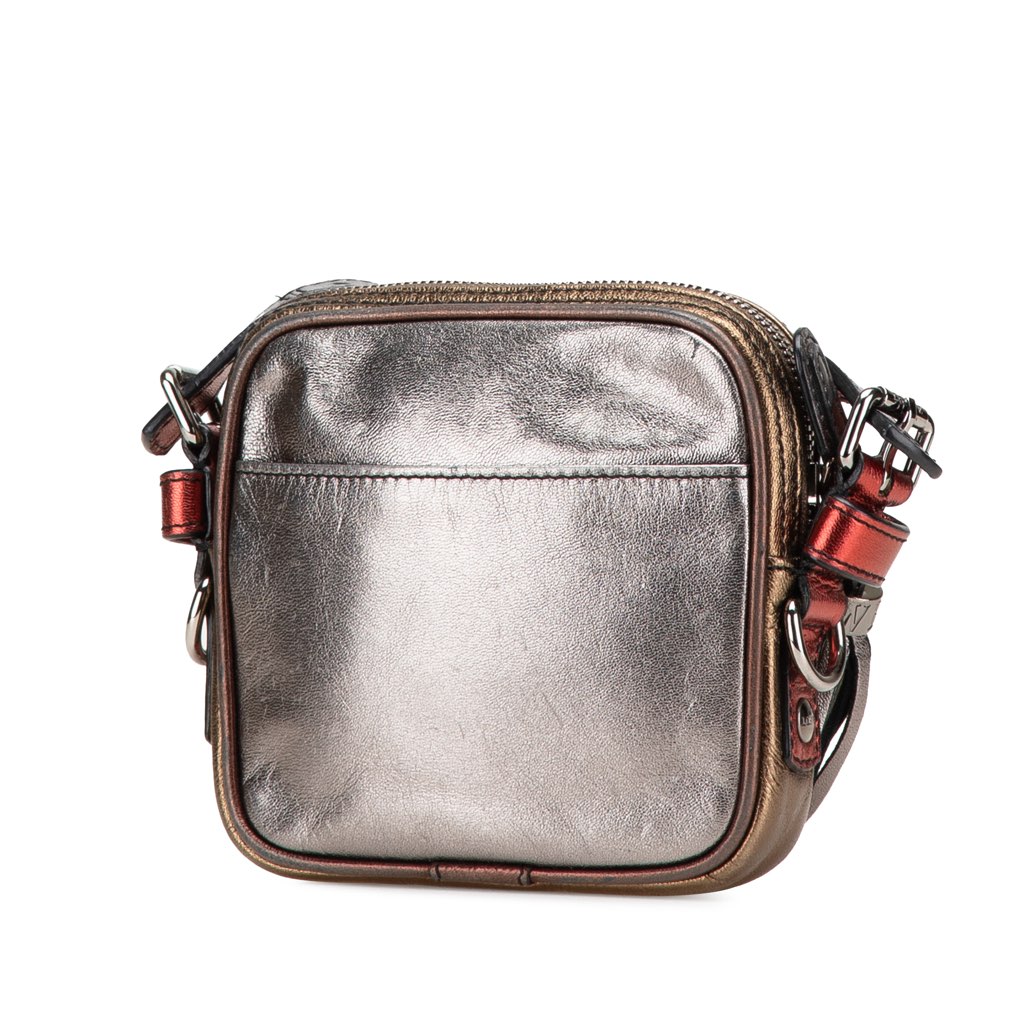 Loewe Mini Metallic Goatskin Anagram Tassel Crossbody - Back view