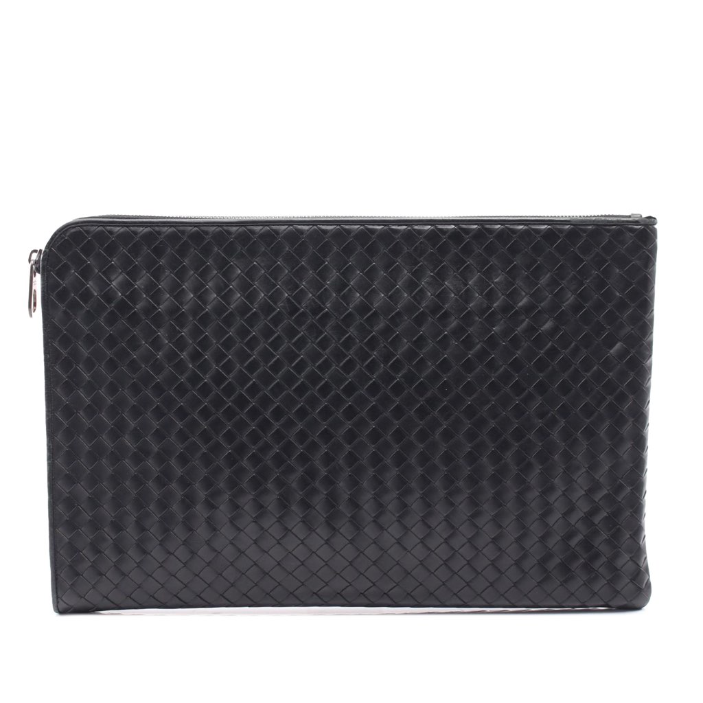 Bottega Veneta Leather Intrecciato Clutch
