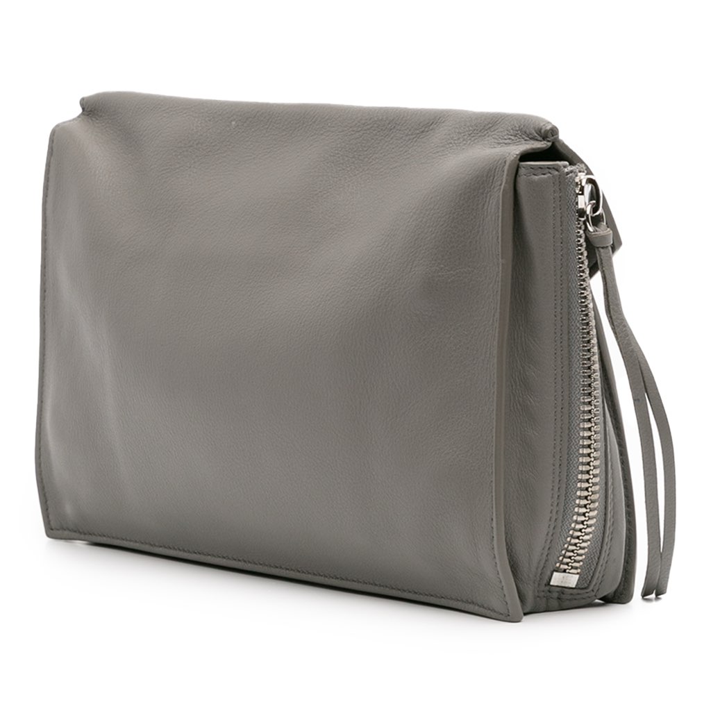 Balenciaga Leather Papier Sight Zip Around Clutch - Back view