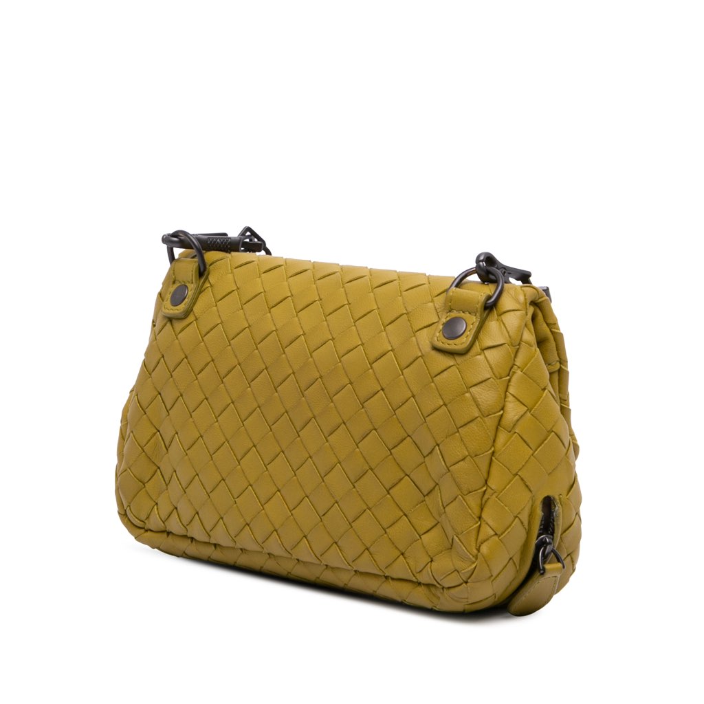 Bottega Veneta Mini Nappa Intrecciato Expandable Chain Flap Crossbody - Back view