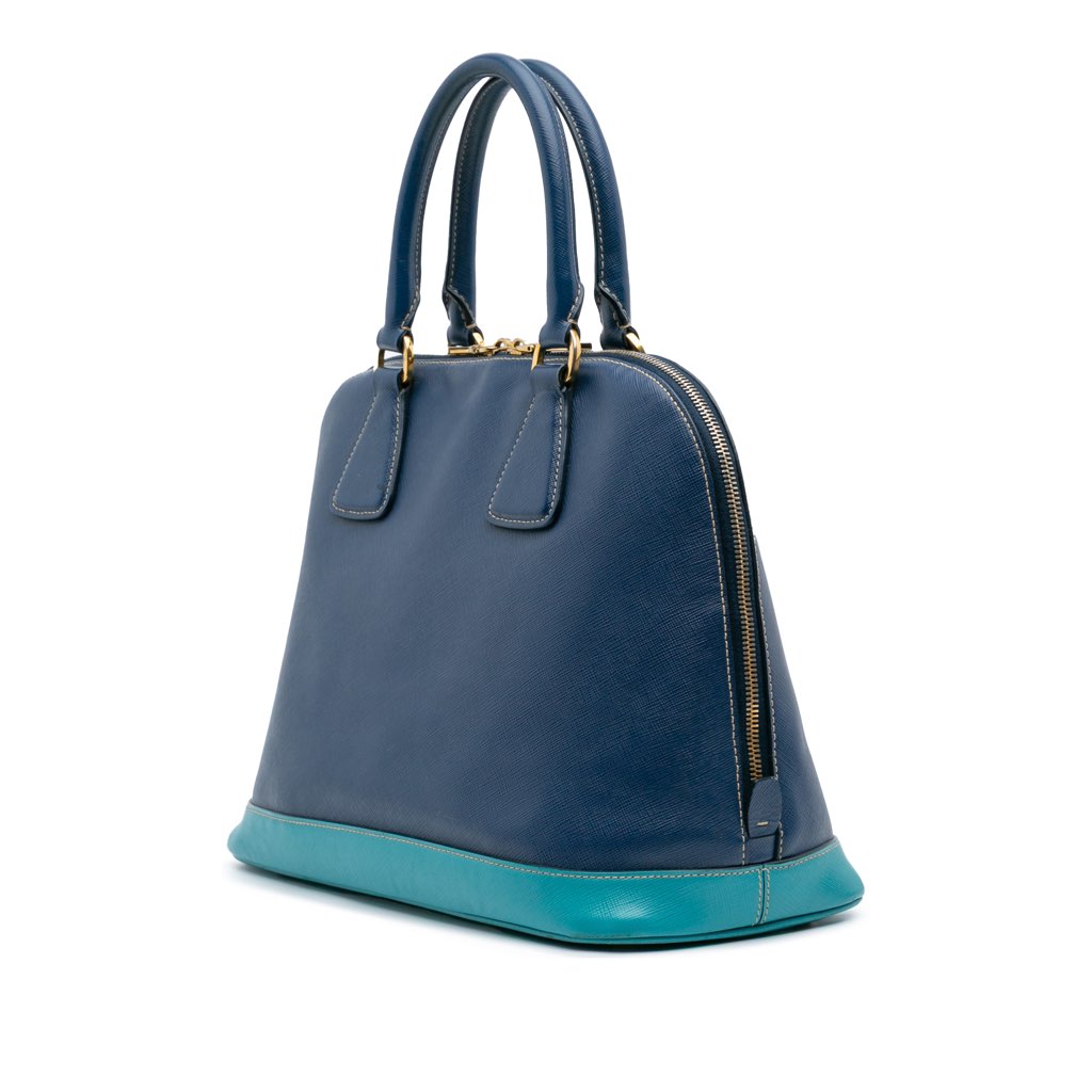 Prada Bicolor Saffiano Lux Promenade Dome Handbag - Back view