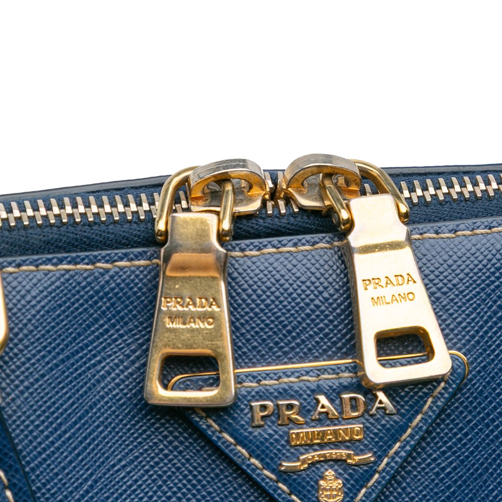 Prada Bicolor Saffiano Lux Promenade Dome Handbag - Image 12