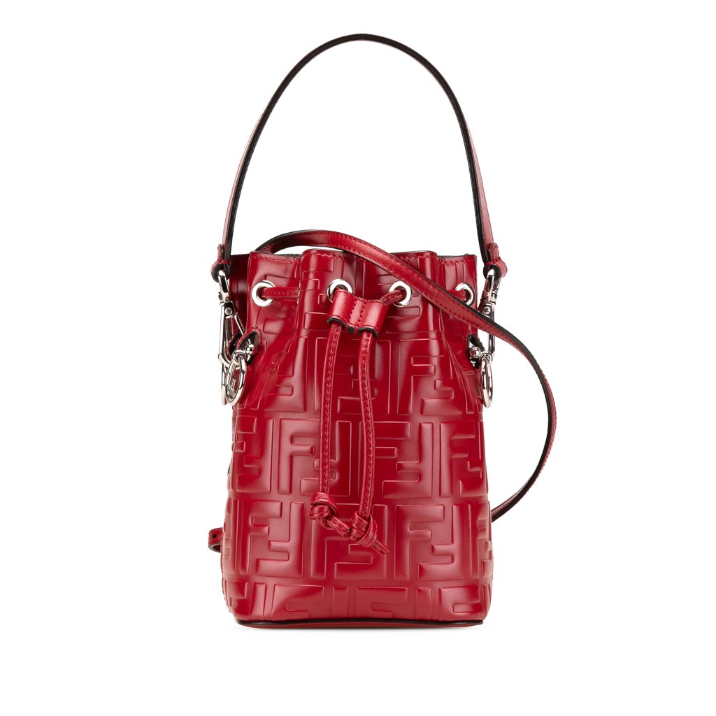 Fendi Mini Zucca Embossed Leather Mon Tresor Bucket Bag