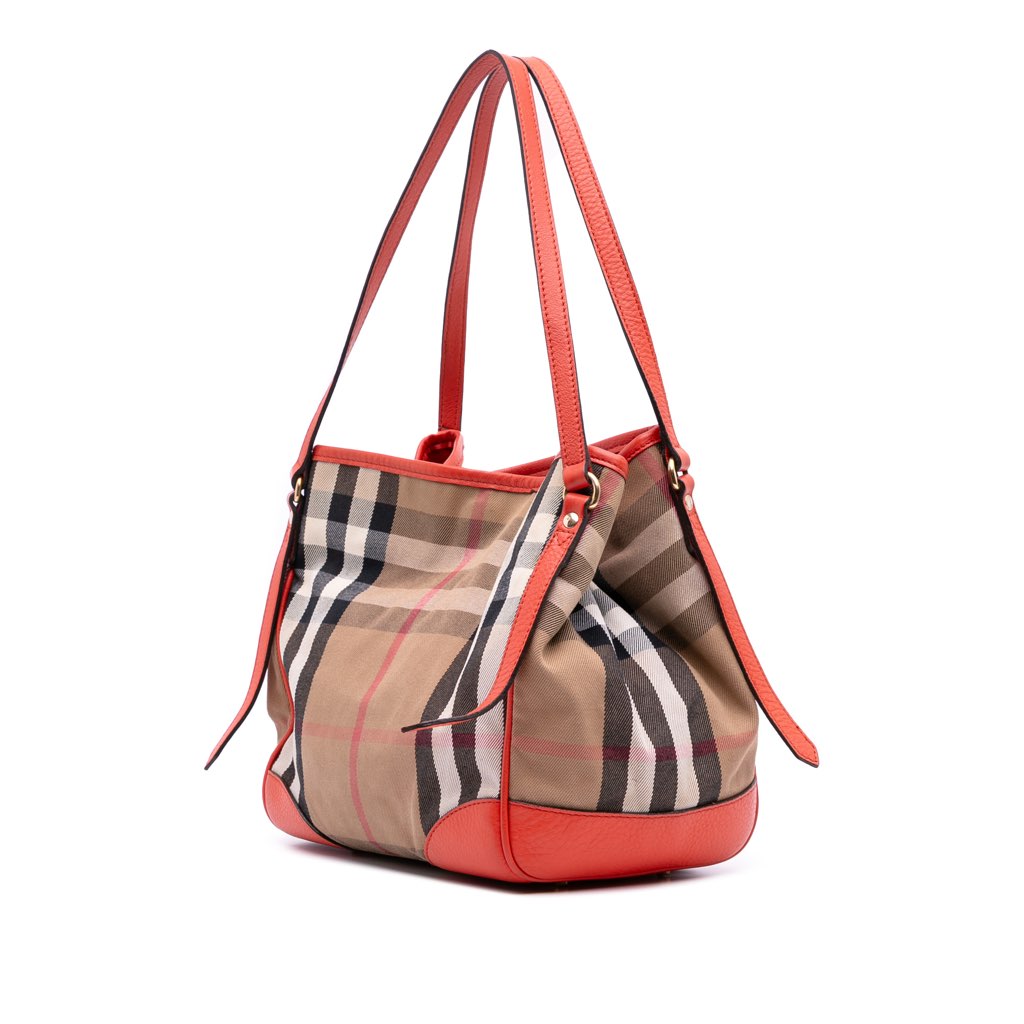 Burberry Small House Check Canvas Canterbury Tote - Back view