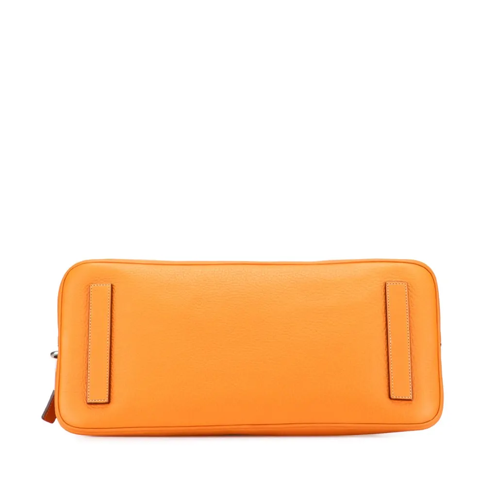 Prada Cinghiale Leather Dome Handbag Orange Leather Good - Inside View
