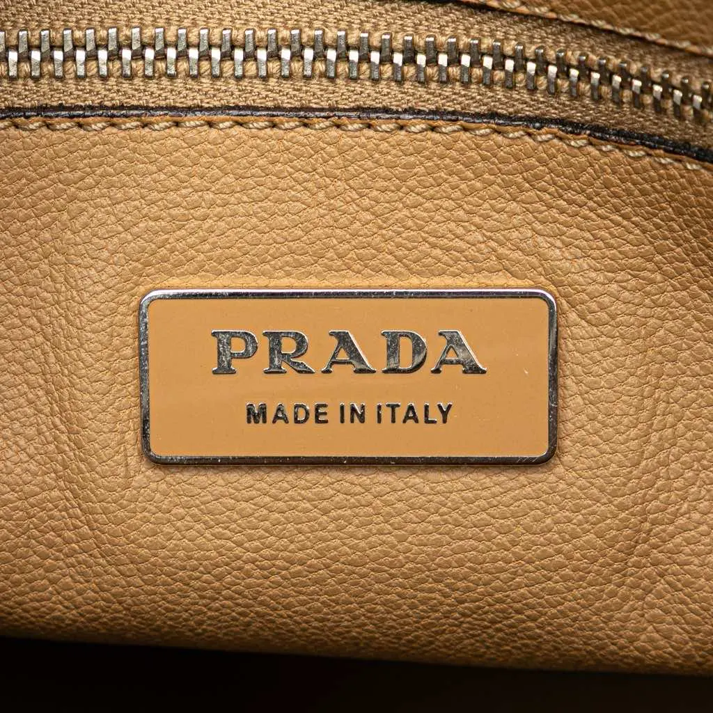 Prada Cinghiale Leather Dome Handbag Orange Leather Good - Box View