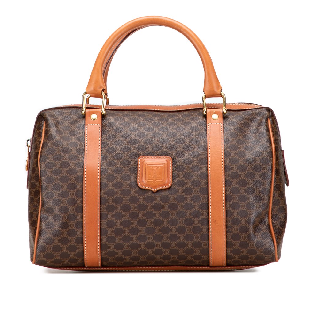 Celine Macadam Coated Canvas Boston Bag