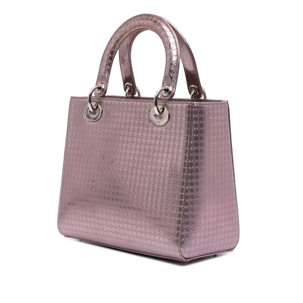 Dior Medium Metallic Patent Microcannage Lady Dior - 2