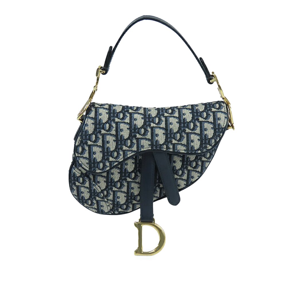 Dior Mini Oblique Canvas Saddle Bag