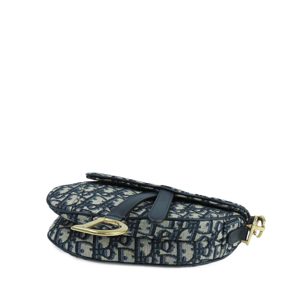 Dior Mini Oblique Canvas Saddle Bag - Image 6