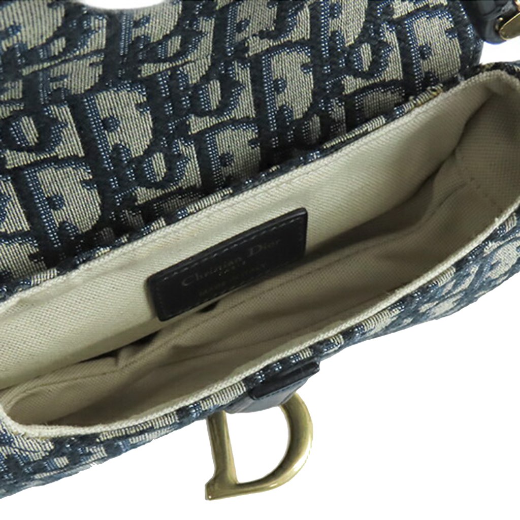 Dior Mini Oblique Canvas Saddle Bag - 4