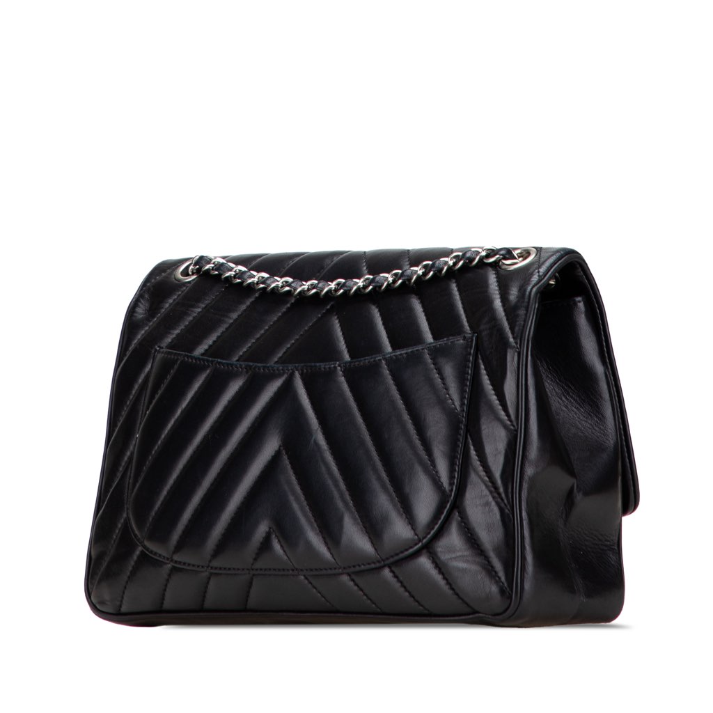 Chanel Jumbo Chevron Lambskin Leo Lion Flap - Back view
