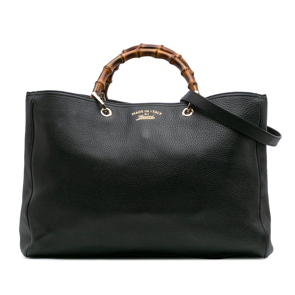 Gucci Large Calfskin Bamboo Shopper Satchel