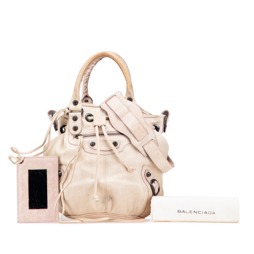 Balenciaga Mini Lambskin Motocross Pompon Bag - Image 12