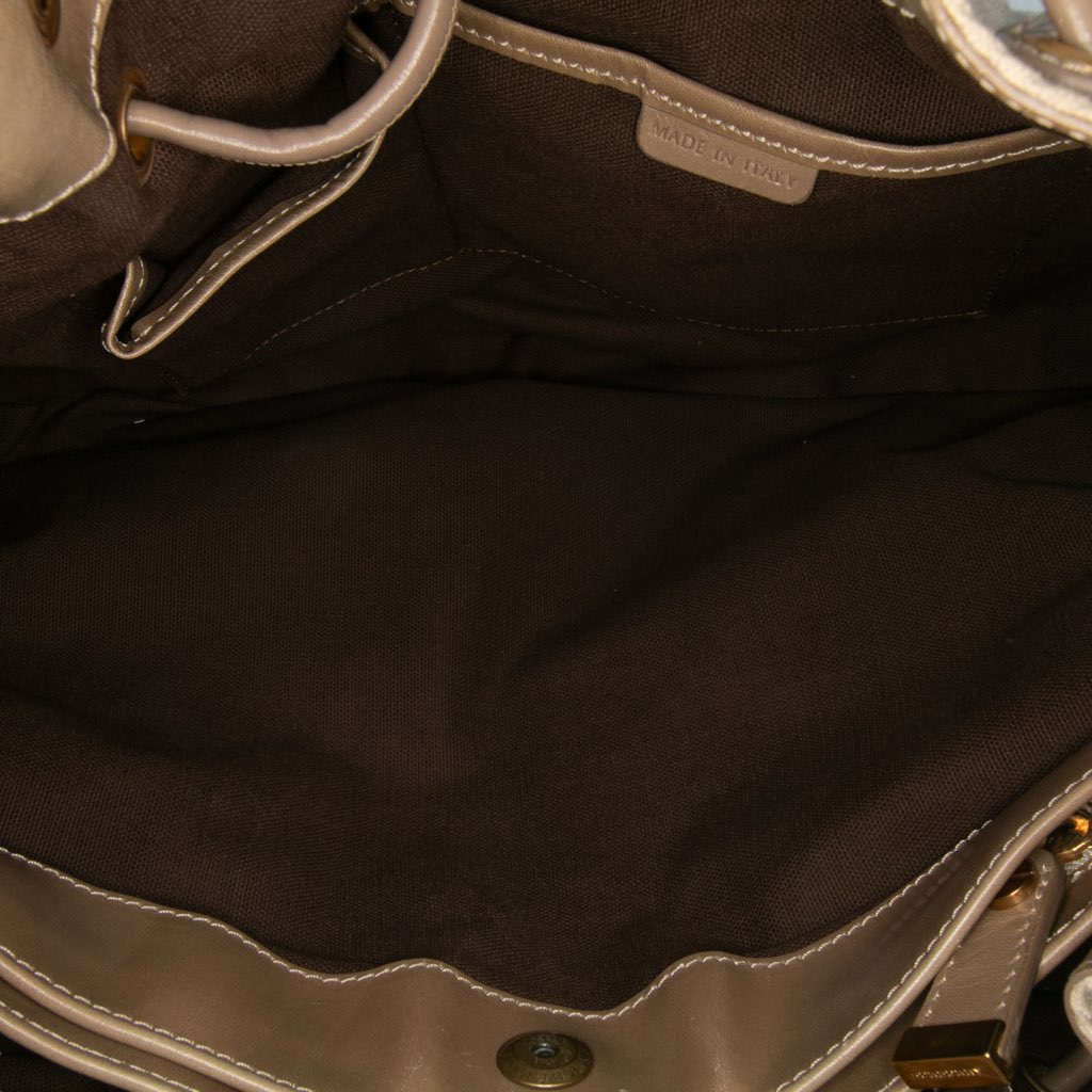 Burberry Small Leather and Mega Nova Check Canvas Warrior Hobo - 4