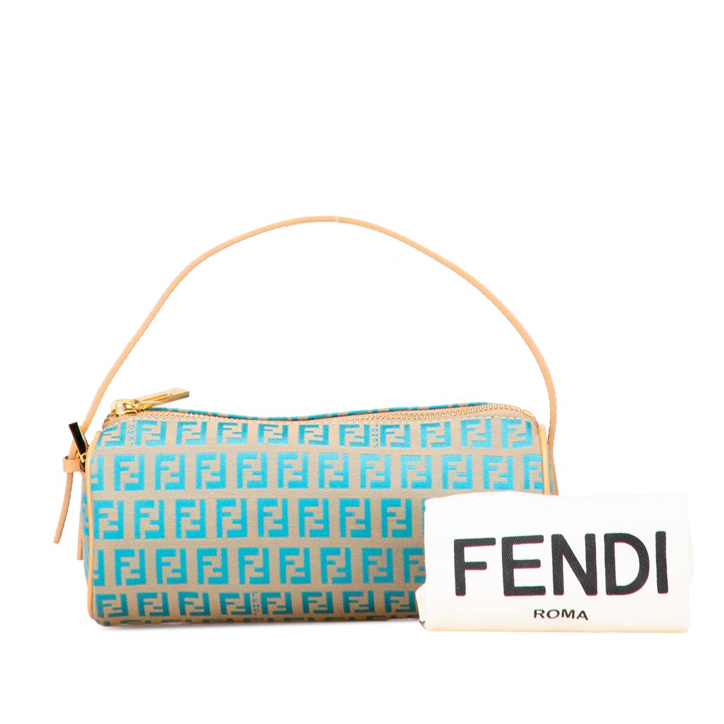 Fendi Zucchino Canvas Barrel Pochette - Image 12