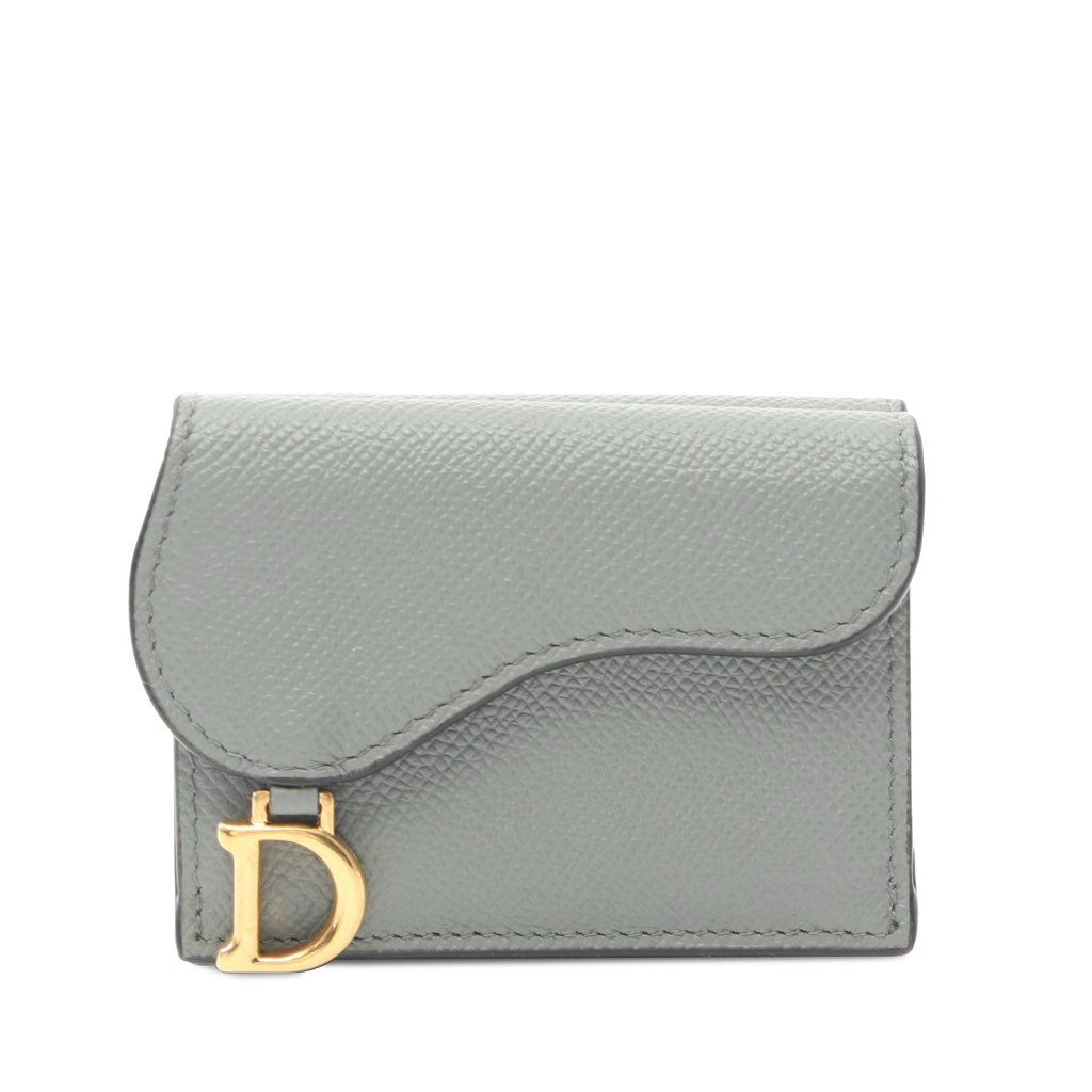 Dior Grained Calfskin Saddle Trifold Wallet