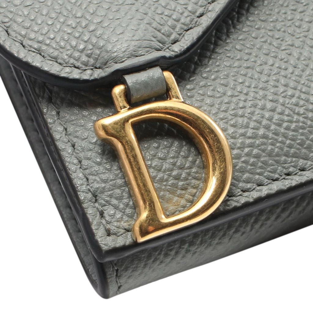 Dior Grained Calfskin Saddle Trifold Wallet - Side view