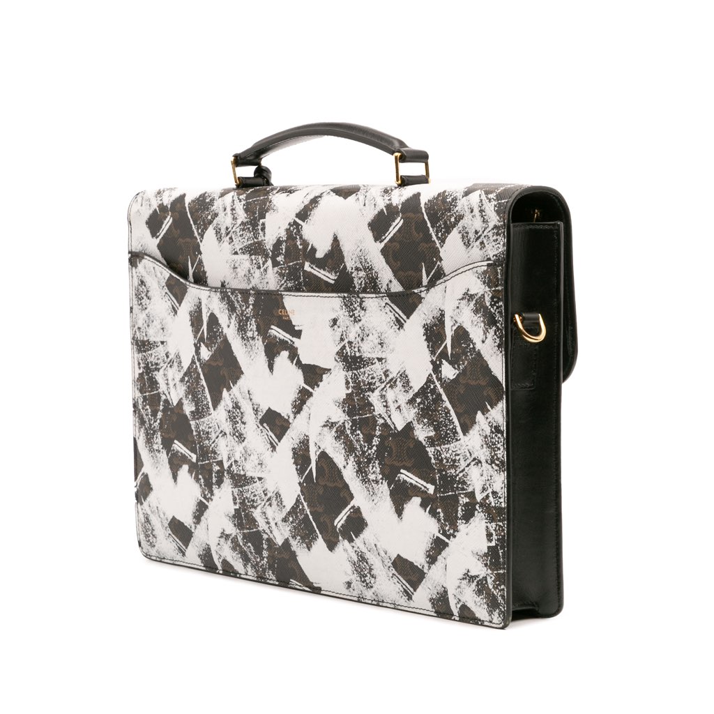 Celine Small Triomphe Coated Canvas Box Cartable Briefcase - 2