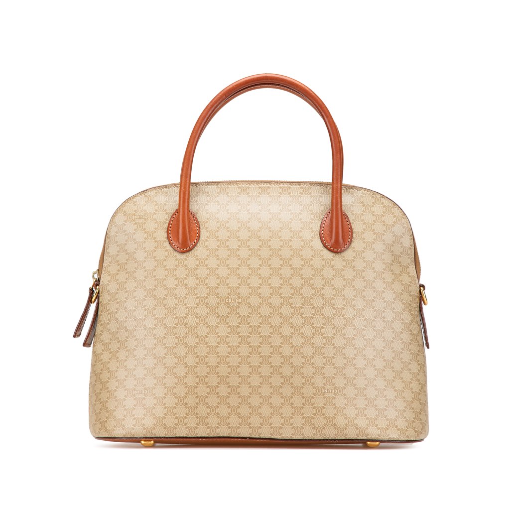 Celine Macadam Coated Canvas Dome Satchel