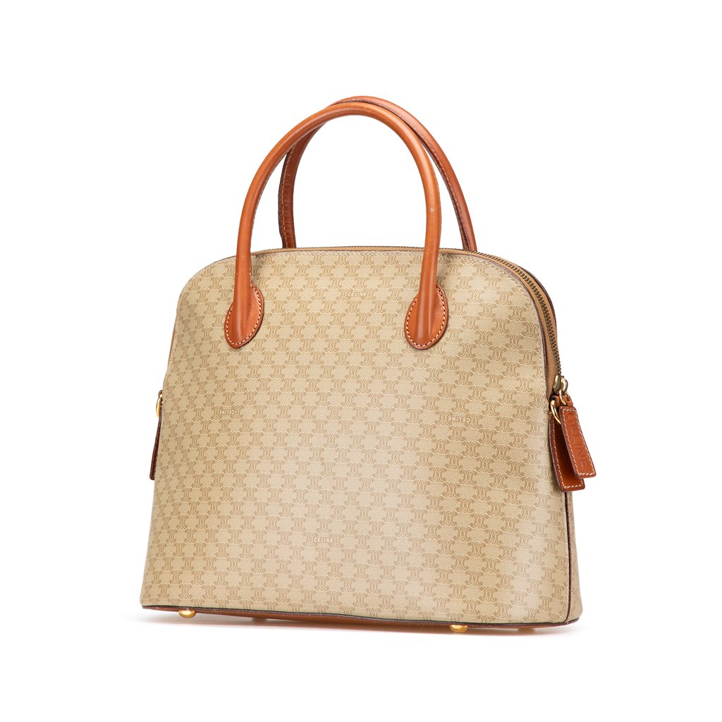 Celine Macadam Coated Canvas Dome Satchel - 2