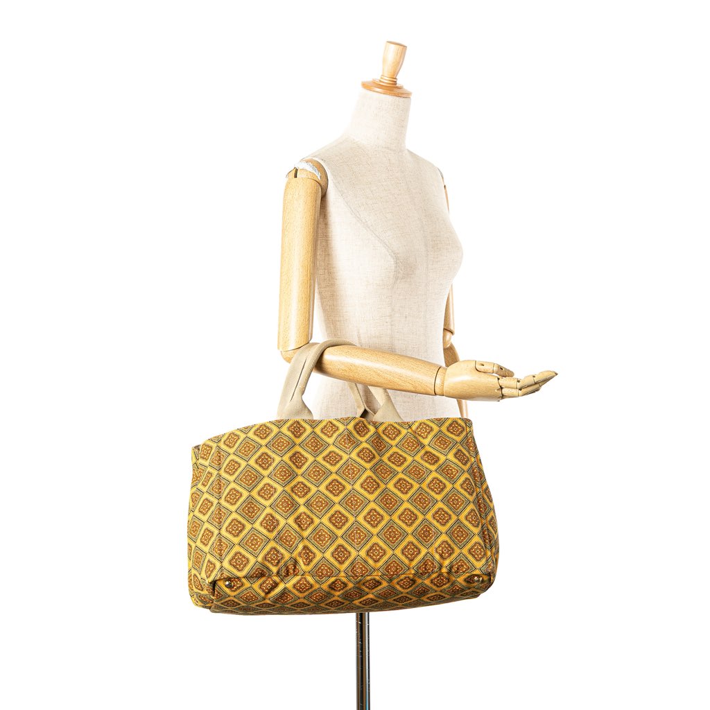 Prada Large Canvas Printed Canapa Satchel - Image 14