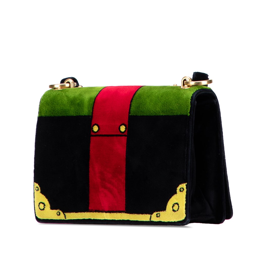 Prada Velluto Ricamo Trompe L oeil Cahier Crossbody - Back view