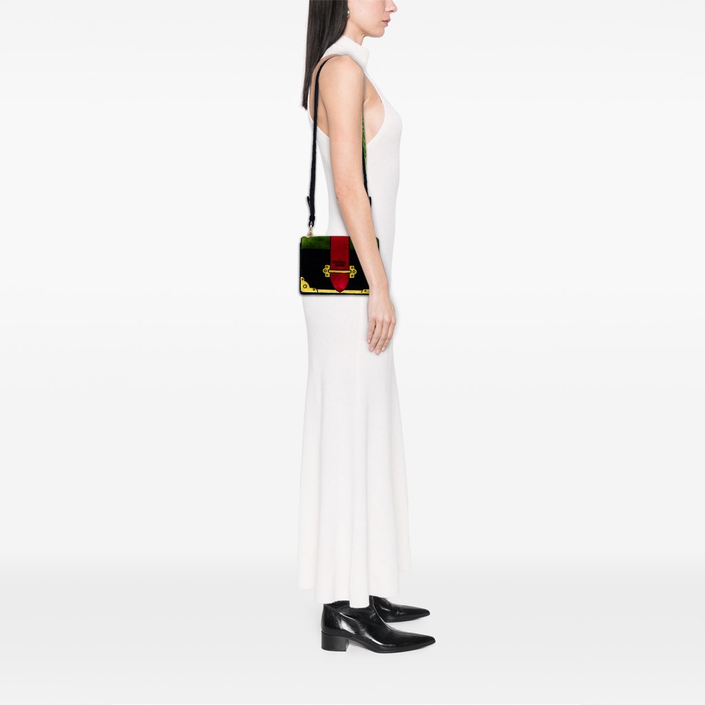 Prada Velluto Ricamo Trompe L oeil Cahier Crossbody - Image 11