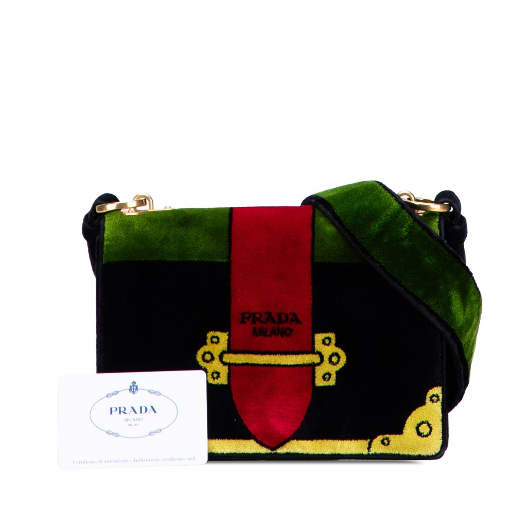 Prada Velluto Ricamo Trompe L oeil Cahier Crossbody - Image 12