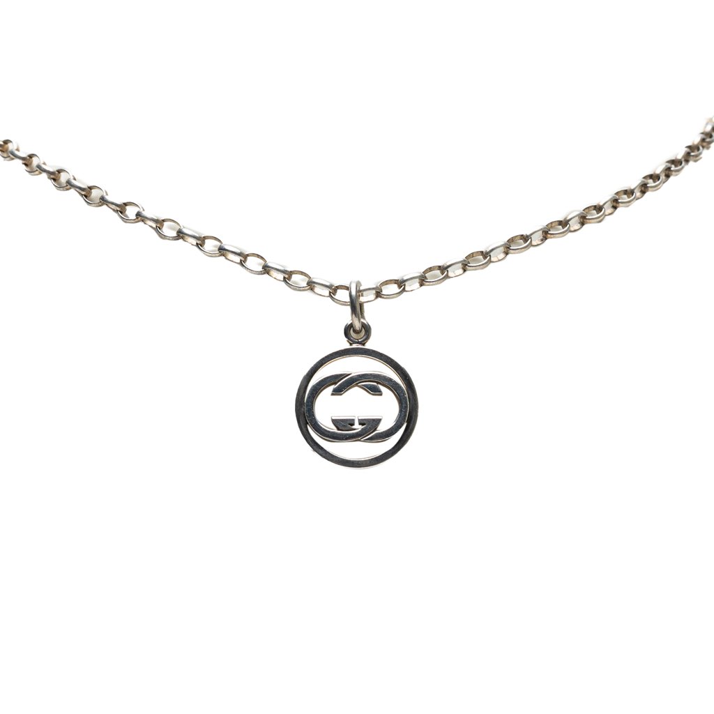 Gucci Sterling Silver Interlocking G Pendant Necklace