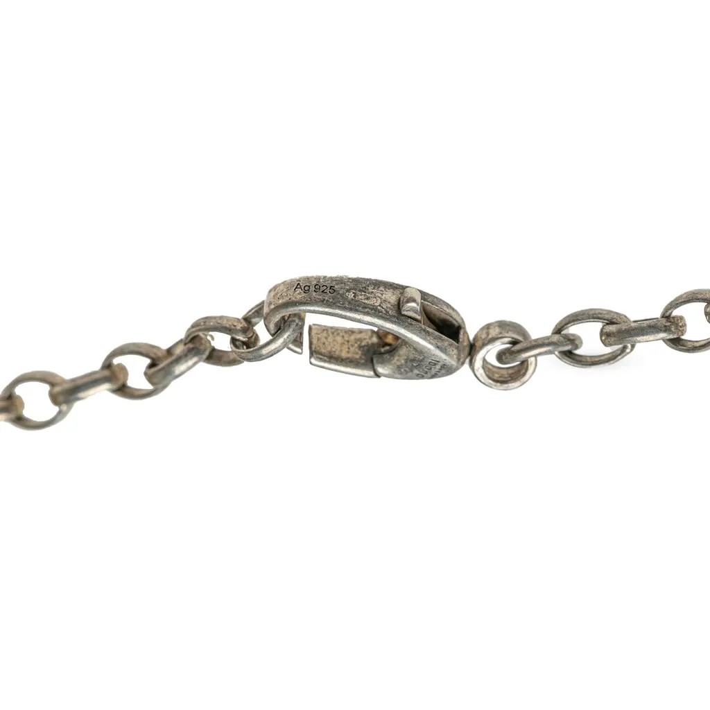 Gucci Sterling Silver Interlocking G Pendant Necklace Silver Silver Good - Model View
