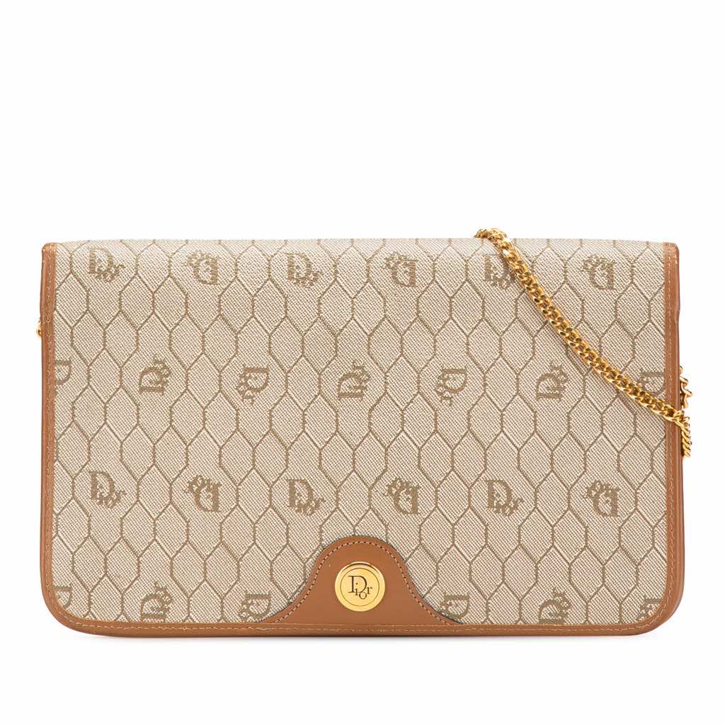 Dior Honeycomb Coated Canvas Chain Shoulder Bag