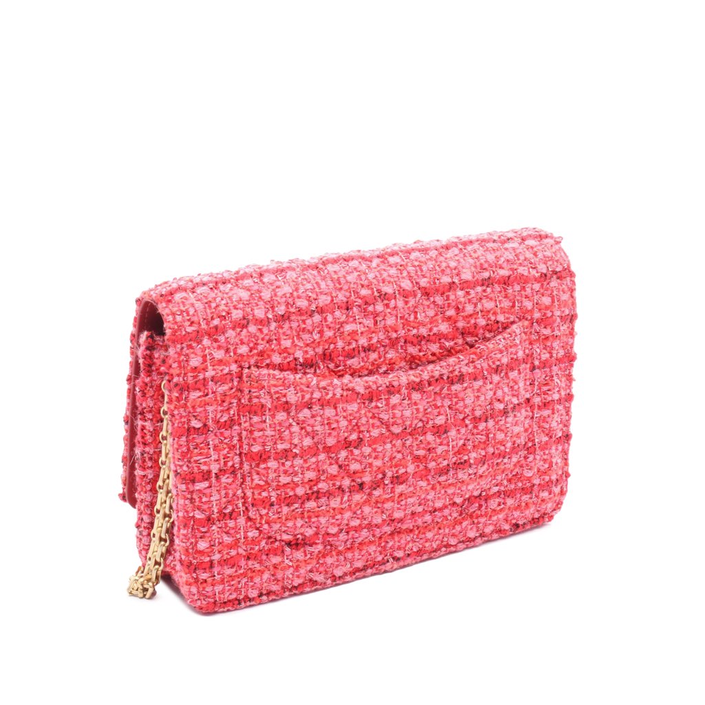 Chanel Reissue 2.55 Quilted Tweed Wallet On Chain - 2