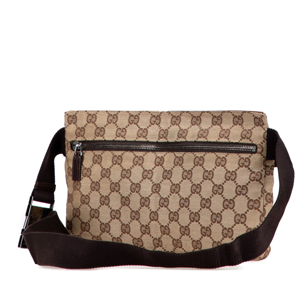 Gucci GG Canvas Double Pocket Belt Bag - 2