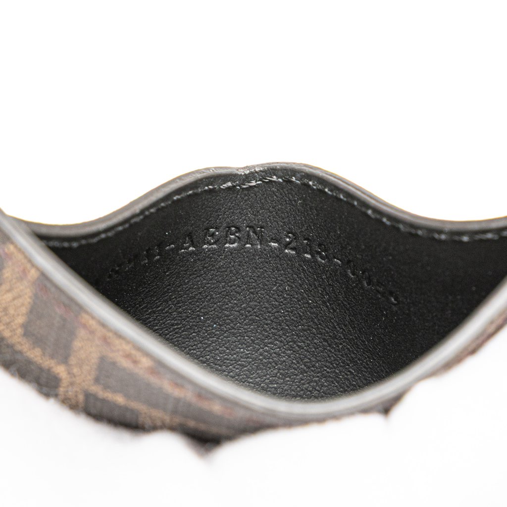 Fendi Zucca Coated Canvas and Leather Card Holder - Side view