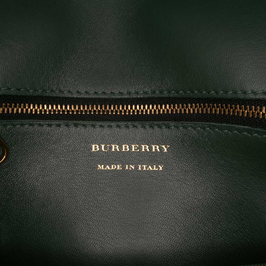 Burberry 1983 Knight Check Canvas and Smooth Calfskin Grommet Chain Crossbody - Side view