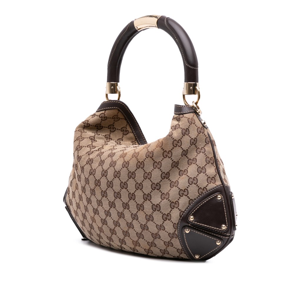 Gucci Medium GG Canvas Bamboo Indy Hobo - 2